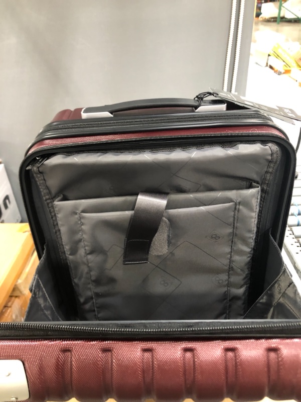 Photo 1 of LEVEL8 Grace EXT Carry On Luggage, 20” Expandable Hardside Suitcase, ABS+PC Harshell Spinner Luggage with TSA Lock, Spinner Wheels - Red, 20” Carry-On
