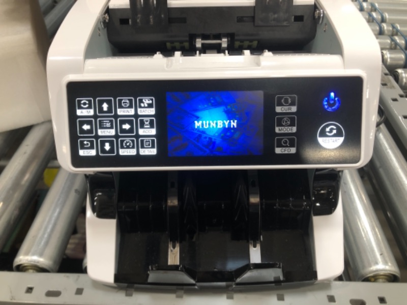 Photo 1 of tested**MUNBYN Bank Grade Money Counter Machine Mixed Denomination, Value Counting, Serial Number, Multi Currency, 2CIS/UV/IR/MG/MT Counterfeit Detection, Printer Enabled Bill Value Counter for Small Business
