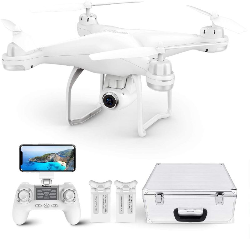 Photo 1 of TESTED**Potensic T25 GPS Drone with Camera for Adults 2K FPV, RC Quadcopter with WiFi Live Video, Auto Return Home, Altitude Hold for Beginners, Follow Me, Way-points Flying Toy, 2 Batteries Long Flight, Carrying Case, White
