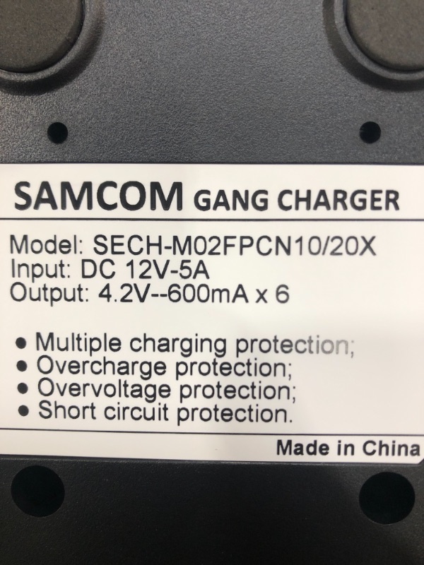 Photo 3 of SAMCOM Two Way Radio Six Way Multi Charger Gang Bank Bulk Charging Station with AC Adapter for FPCN10A 2 Way Radios Set and Battery, Walkie Talkie Charger Only
