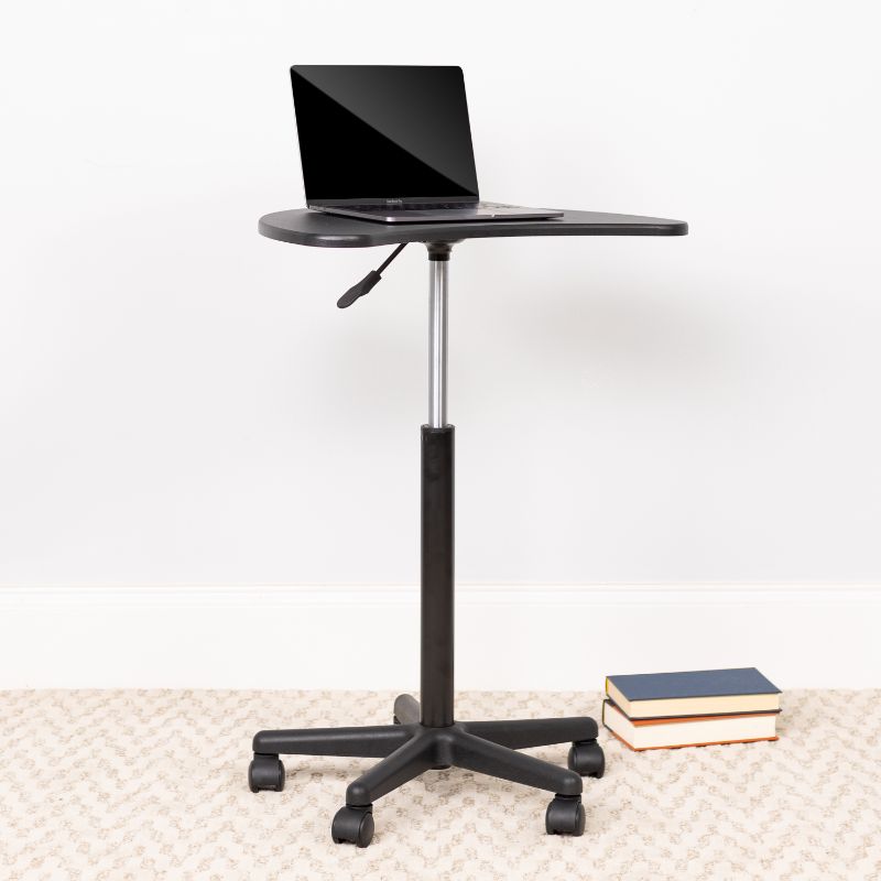 Photo 1 of Flash Furniture - Sit to Stand Mobile Laptop Computer Desk - Black
