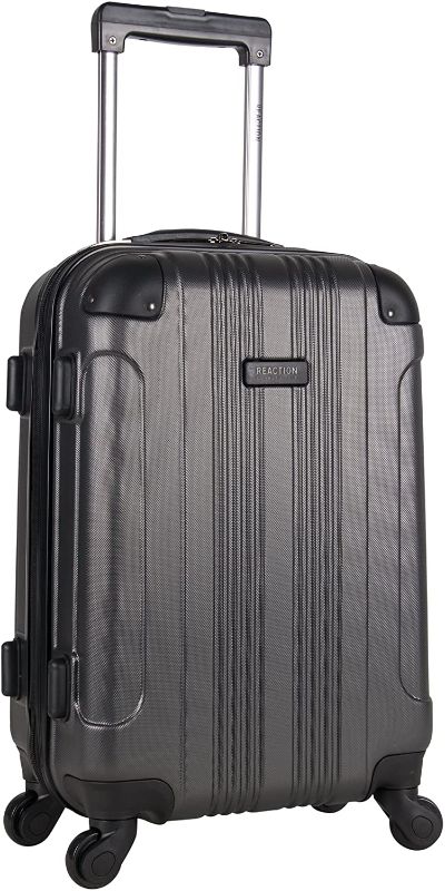 Photo 1 of Kenneth Cole Reaction Out Of Bounds Luggage Collection Lightweight Durable Hardside 4-Wheel Spinner Travel Suitcase Bags, Charcoal, 20-Inch Carry On
