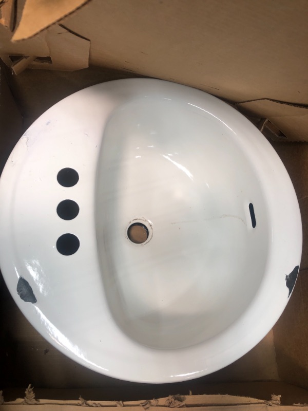 Photo 2 of Bootz Industries Laurel Round Drop-In Bathroom Sink in White