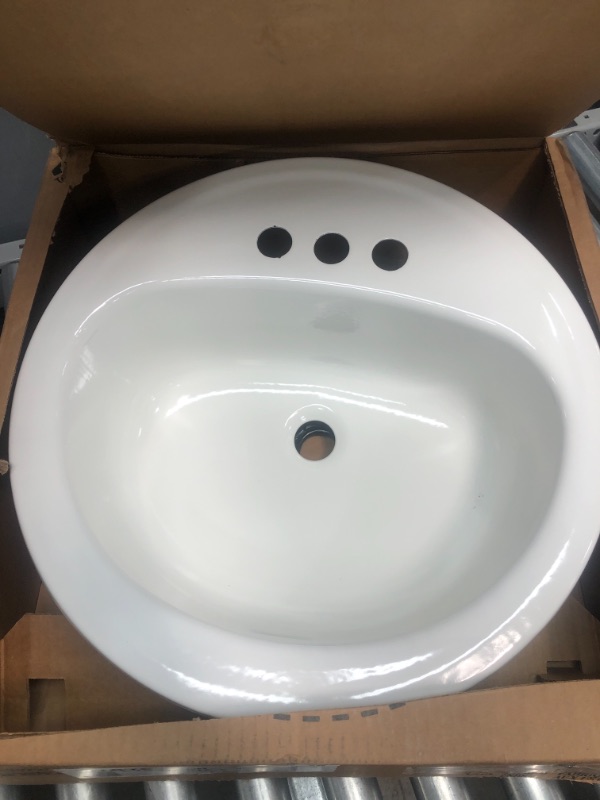 Photo 1 of Bootz Industries Laurel Round Drop-In Bathroom Sink in White