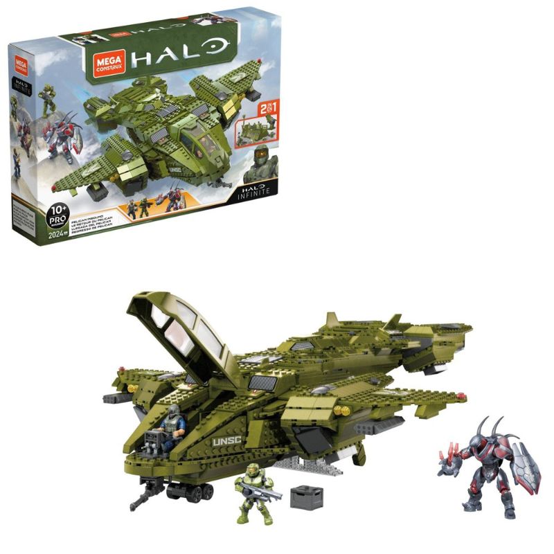 Photo 1 of **Missing manual, bag 12 and bag 22** 
Mega Construx - Halo Pelican Inbound - Green
