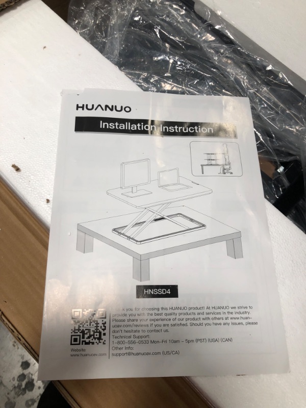 Photo 1 of HUANUO Standing Desk Converter Height Adjustable Stand up Desktop Riser, Sit to Stand Gas Spring Workstation 28.5 inches for Laptop & Monitors for Home Office 
