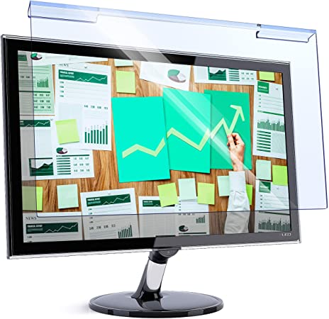 Photo 1 of Universal Blue Light Blocking Screen Protector Panel for 26, 27 inch Diagonal LED PC Monitor Anti-UV Eye Protection Filter Film - Widescreen Monitor Frame Hanging Type (W 24.1" X H 15.1")
