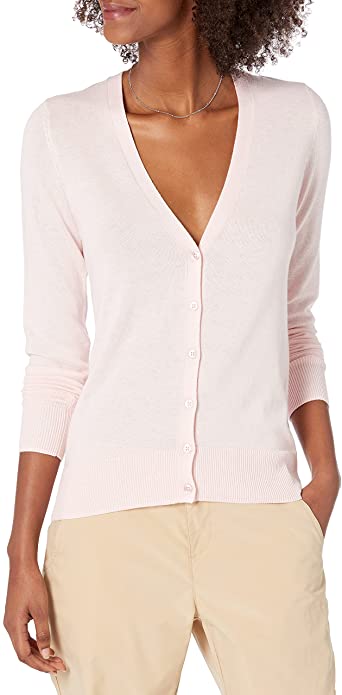 Photo 1 of Amazon Essentials Women's Lightweight Vee Cardigan Sweater, Medium