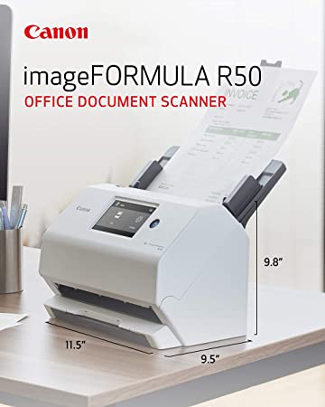 Photo 1 of Canon imageFORMULA R50 Business Document Scanner for PC and Mac - Color Duplex Scanning - Connect with USB Cable or Wi-Fi Network - LCD Touchscreen - Auto Document Feeder - Easy Setup - (4823C001AA)
