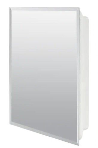 Photo 1 of 16 in. W x 20 in. H X 4 in. D Recessed or Surface Mount Frameless Beveled Bathroom Medicine Cabinet
