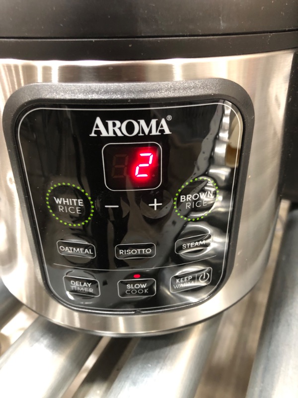 Photo 4 of Aroma Housewares ARC-994SB Rice & Grain Cooker Slow Cook, Steam, Oatmeal, Risotto, 8-cup cooked/4-cup uncooked/2Qt, Stainless Steel
