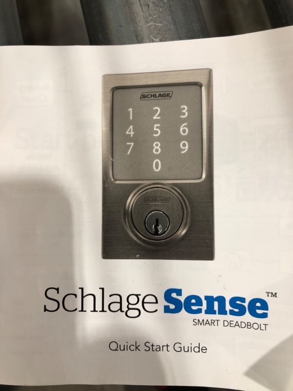 Photo 4 of SCHLAGE BE479AA V CAM 619 Satin Nickel Sense Smart Deadbolt with Camelot Trim