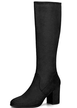 Photo 1 of Women's Side Zipper Chunky Heel Knee High Boots