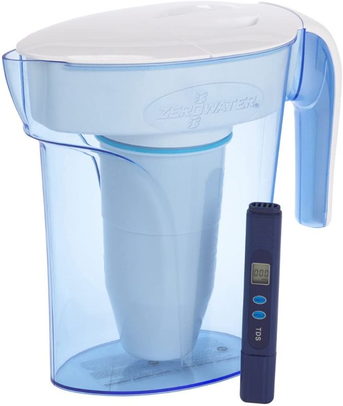 Photo 1 of ZeroWater 7 Cup Water Filter Jug | Fridge Door Design Water Jug with 5 Stage Filtration System, Water Quality Meter and Water Filter Cartridge Included