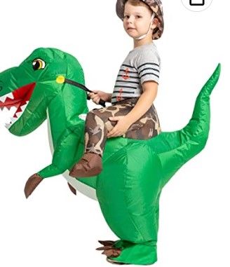 Photo 1 of GOOSH Inflatable Costume Dinosaur Rider, Blow Up Costume