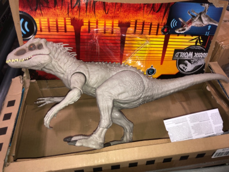 Photo 2 of ??Jurassic World Destroy ‘N Devour Indominus Rex with Chomping Mouth, Slashing Arms, Lights & Realistic Sounds, Swallows 3 ¾ Human Action Figures ?
