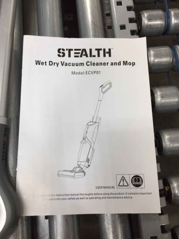 Photo 4 of ***PARTS ONLY*** Stealth All in One Wet Dry Mop Lightweight Cordless Vacuum, Multi Surface Cleaner for Carpet, Hard Floors and Area Rug, Gray - ECVP01