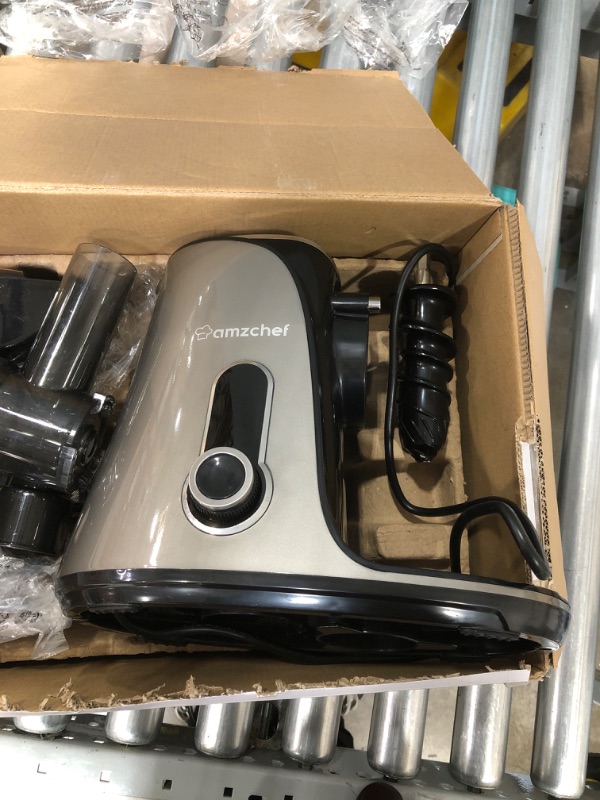 Photo 1 of Juicer Machines,AMZCHEF Slow Masticating Juicer Extractor, Cold Press Juicer with Two Speed Modes, 2 Travel bottles(500ML),LED display, Easy to Clean Brush & Quiet Motor for Vegetables&Fruits,Gray
