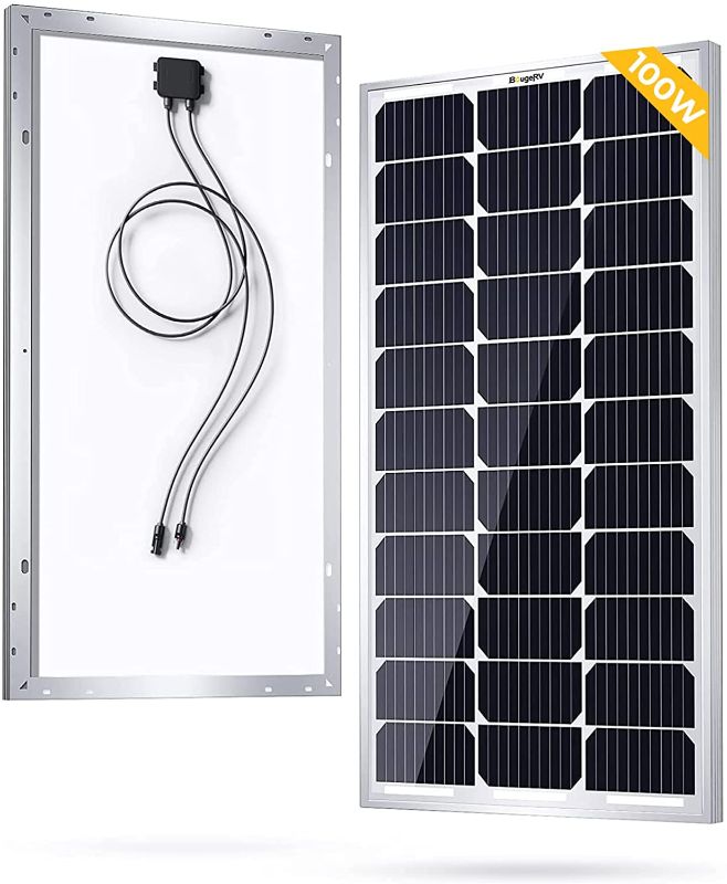 Photo 1 of BougeRV 9BB 100 Watts Mono Solar Panel,21.9% High Efficiency Half-Cut Cells Monocrystalline Technology Work with 12 Volts Charger for RV Camping Home Boat Marine Off-Grid.
