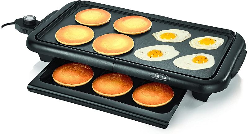 Photo 1 of BELLA Electric Griddle w Warming Tray, Make 8 Pancakes or Eggs At Once, Fry Flip & Serve Warm, Healthy-Eco Non-stick Coating, Hassle-Free Clean Up, Submersible Cooking Surface, 10" x 18", Copper/Black ( PARTS ONLY)
