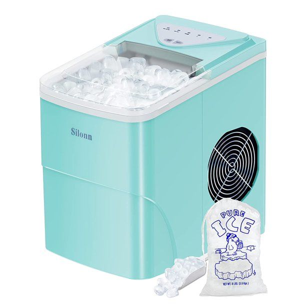 Photo 1 of ***INCOMPLETE*** Silonn Ice Makers Countertop with 5 Ice Bags, 9 Cubes Ready in 6 Mins, 26lbs in 24Hrs, Self-Cleaning Portable Ice Maker with Ice Scoop and Basket, 2 Sizes of Bullet Ice for Home Office Bar Party
