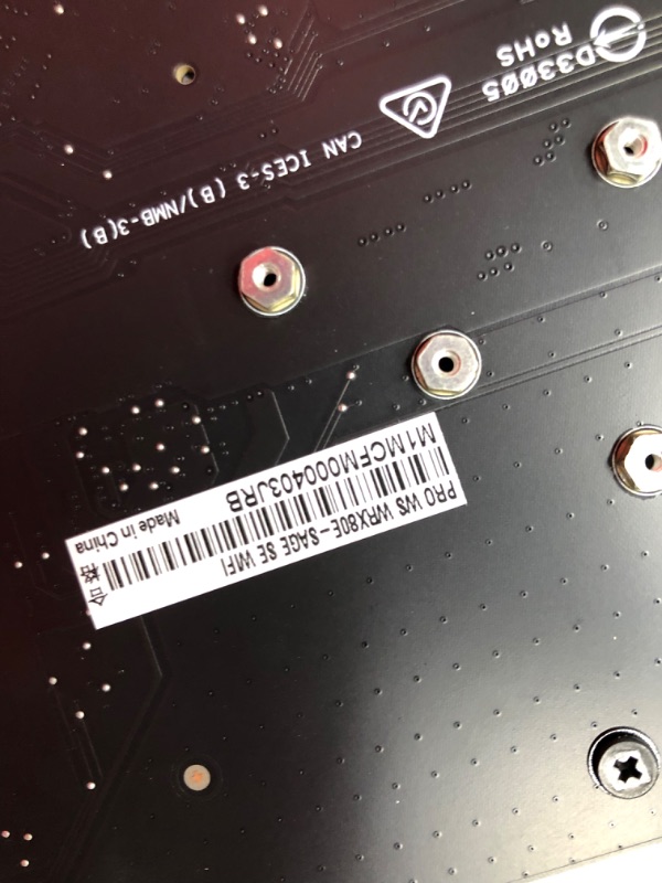 Photo 1 of ASUS Pro WS WRX80E-SAGE SE WIFI AMD Threadripper Pro EATX workstation motherboard (PCIe 4.0, ASMB9-iKVM, 2x10Gb LAN, 7xPCIe 4.0 X16 slots, 3xM.2,2xU.2 ports, 11 USB 3.2 Gen 2 ports,8-channel DDR4 ECC)
