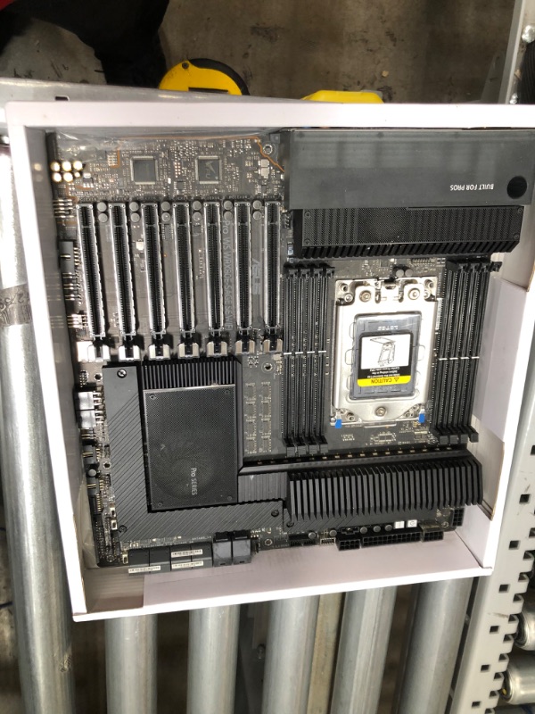 Photo 1 of ASUS Pro WS WRX80E-SAGE SE WIFI AMD Threadripper Pro EATX workstation motherboard (PCIe 4.0, ASMB9-iKVM, 2x10Gb LAN, 7xPCIe 4.0 X16 slots, 3xM.2,2xU.2 ports, 11 USB 3.2 Gen 2 ports,8-channel DDR4 ECC)
