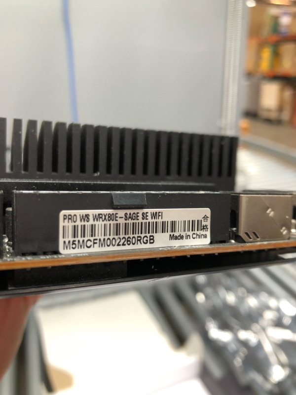 Photo 1 of ASUS Pro WS WRX80E-SAGE SE WIFI AMD Threadripper Pro EATX workstation motherboard (PCIe 4.0, ASMB9-iKVM, 2x10Gb LAN, 7xPCIe 4.0 X16 slots, 3xM.2,2xU.2 ports, 11 USB 3.2 Gen 2 ports,8-channel DDR4 ECC)
