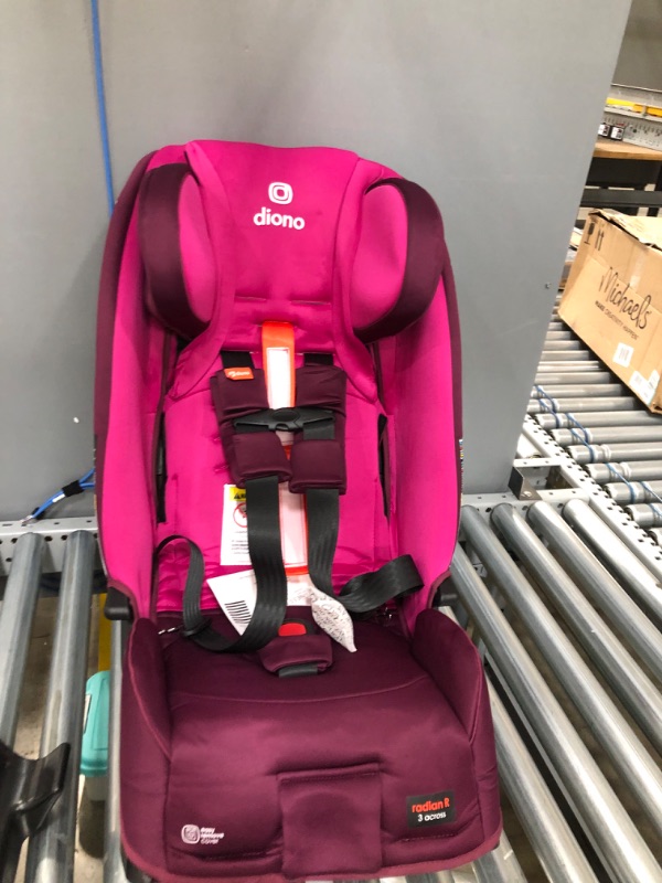 Photo 2 of Diono Radian 3RXT, 4-in-1 Convertible Car Seat, Extended Rear and Forward Facing, Steel Core, 10 Years 1 Car Seat, Ultimate Safety and Protection, Slim Fit 3 Across, Purple Plum
