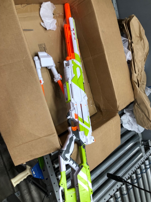 Photo 2 of NERF Longstrike Modulus Toy Blaster with Barrel Extension, Bipod, Scopes 
- Missing bullets 