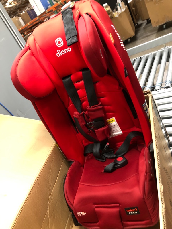 Photo 2 of Diono Radian 3QXT 4-in-1 Rear and Forward Facing Convertible Car Seat, Safe Plus Engineering, 4 Stage Infant Protection, 10 Years 1 Car Seat, Slim Fit 3 Across, Red Cherry
