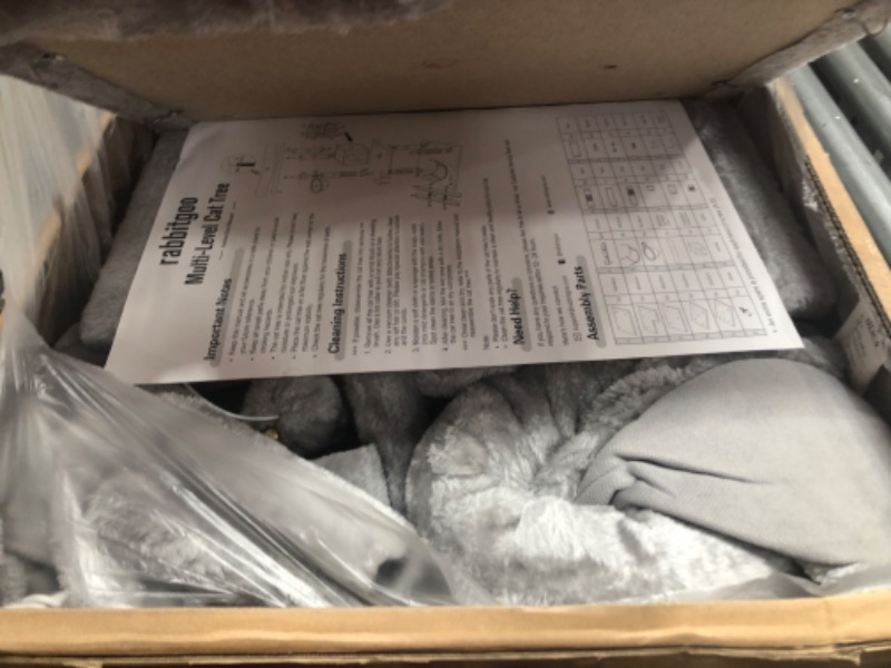 Photo 3 of rabbitgoo Cat Tree Cat Tower 61" for Indoor Cats, Multi-Level Cat Condo with Hammock & Scratching Posts for Kittens, Tall Cat Climbing Stand with Plush Perch & Toys for Play Rest
