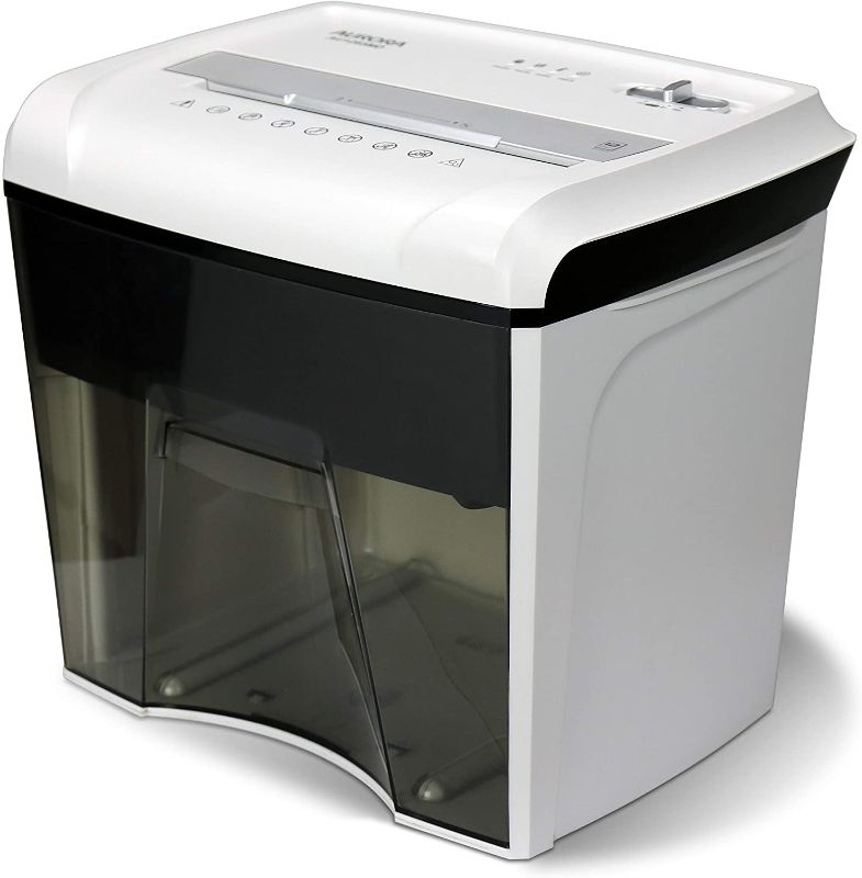 Photo 1 of Aurora AU1285MD Compact Desktop-Style High Security 12-Sheet Micro-Cut Paper and CD/Credit Card/Junk Mail Pullout Basket Shredder, White/Black
