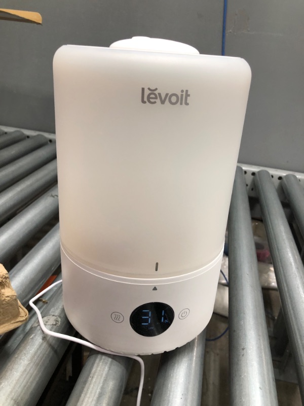 Photo 3 of LEVOIT Ultrasonic Cool Mist Humidifiers, Adjustable 360° Rotation Nozzle, Auto Safety Shut Off, Lasts Up to 25 Hours, Filter Free, Optional LED Display Light, Ideal for Bedroom, 3L, White
