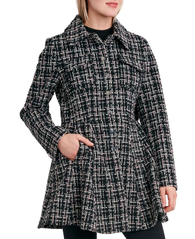 Photo 1 of Women's Fit and Flare Plaid Fabric Jacket - XS