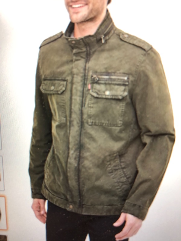 Photo 1 of Levi's Men's Big & Tall Washed Cotton Military Jacket
