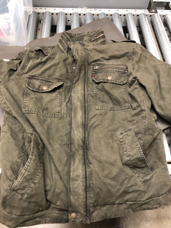 Photo 2 of Levi's Men's Big & Tall Washed Cotton Military Jacket
