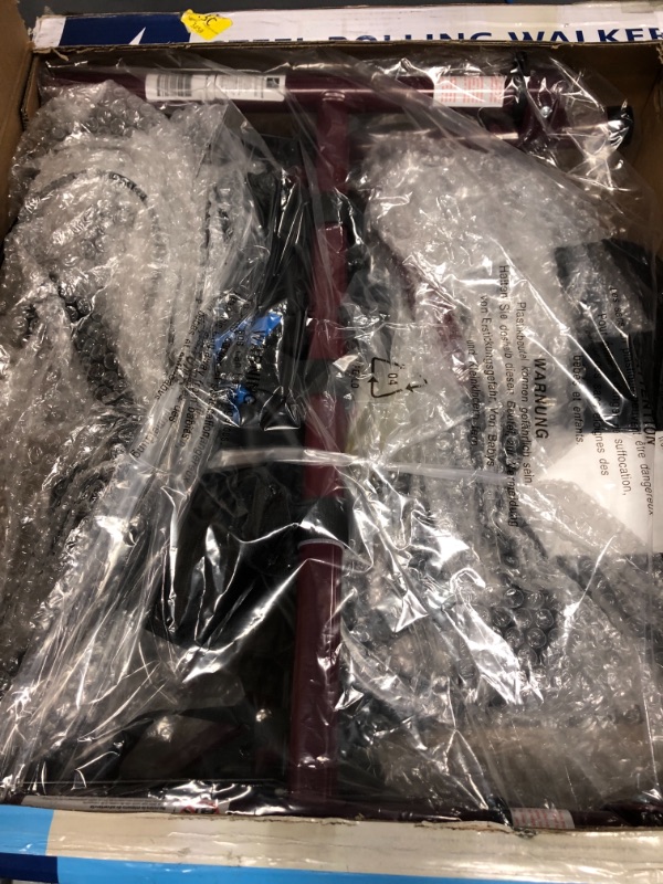 Photo 2 of Medline Steel Rollator Walker Burgundy 350 lbs Capacity