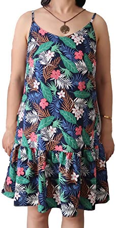 Photo 1 of Watoriwa Women Summer Short Slip Dresses V Neck Casual Loose Sleeveless Strap Ruffle Beach Dress- L