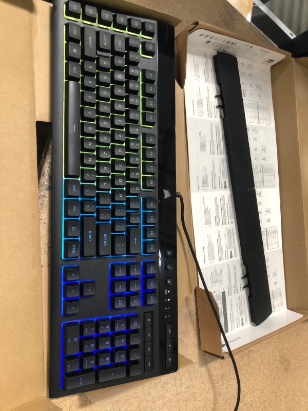 Photo 2 of CORSAIR K55 RGB PRO-Dynamic RGB Backlighting - Six Macro Keys with Elgato Stream Deck Software Integration-IP42 Dust and Spill Resistant-Detachable Pa