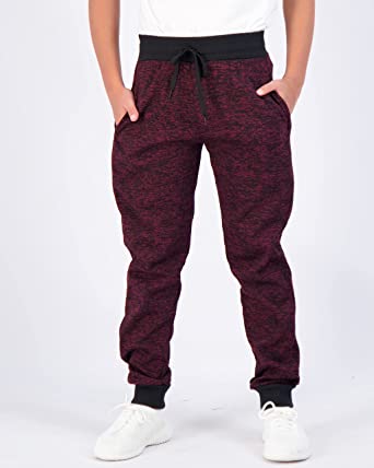 Photo 1 of Real Essentials 2 Pack: Boys Youth Active Athletic Soft Fleece Jogger Sweatpants-Medium 
