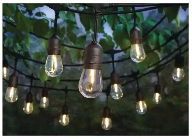 Photo 1 of 24-Light Indoor/Outdoor 48 ft. String Light with S14 Single Filament LED Bulbs
