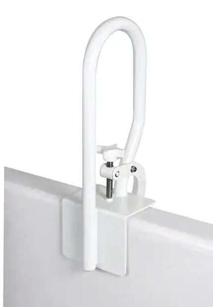 Photo 1 of 14 in. Bathtub Rail Safety Grab Bar in White
