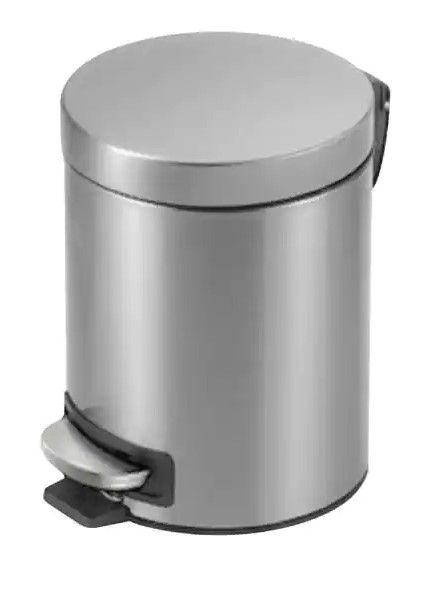 Photo 1 of 1.3 Gal. Stainless Steel Round Step-On Trash Can
