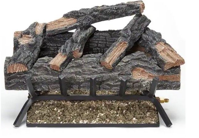 Photo 1 of 24 in. 55,000 BTU Match Light Mountain Oak Vented Natural Gas Log Set
