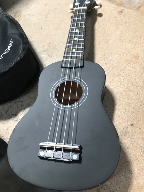 Photo 3 of (DAMAGED EDGE; MISSING ALL ACCESSORIES) 21" jm finger black ukulele