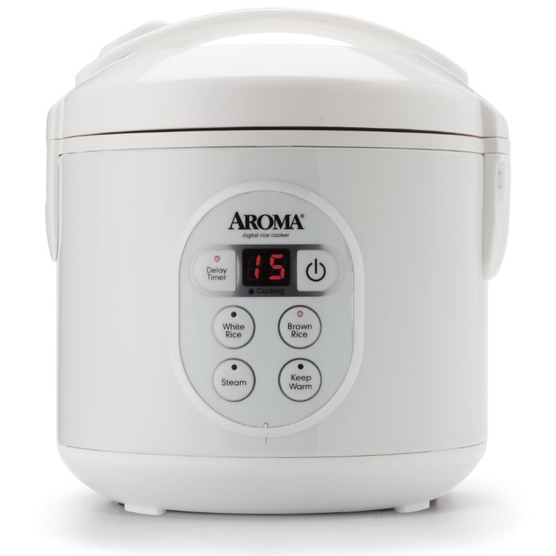 Photo 1 of (DAMAGED BOTTOM)
8-Cup White Digital Rice Cooker in Black Control Panel
