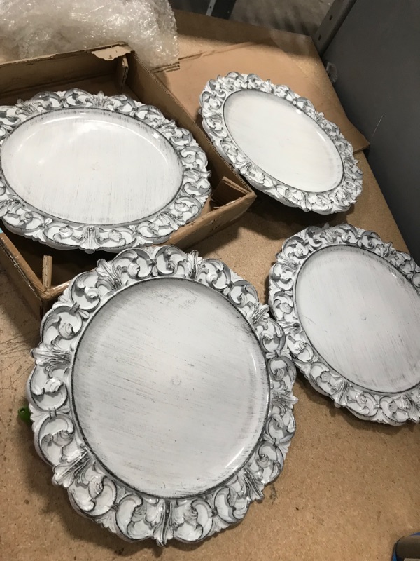Photo 2 of (CRACKED PLATE)
koyal wholesale french provincial charger plates white 805422