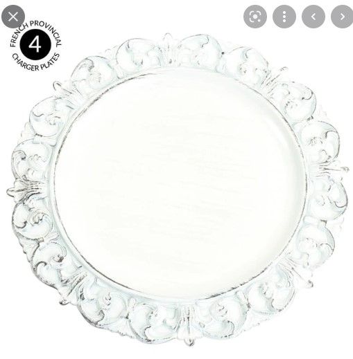 Photo 1 of (CRACKED PLATE)
koyal wholesale french provincial charger plates white 805422
