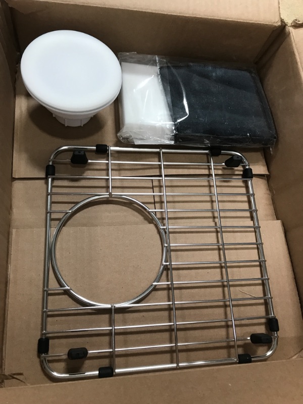 Photo 2 of (INCOMPLETE)
(BOX 2OF2)
(REQUIRES BOX1 FOR COMPLETION)
(DOES NOT INCLUDE SINK)
Elkay Quartz Classic ELG1616WH0C 15-3/4" x 15-3/4" x 7-11/16", Single Bowl Dual Mount Bar Sink Kit, White
